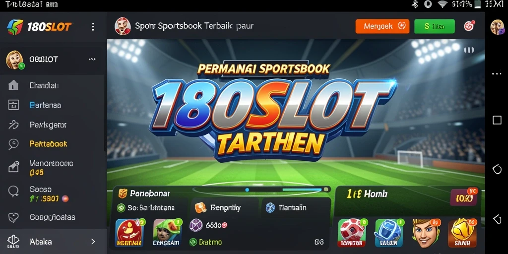 Tampilan antarmuka aplikasi 180SLOT yang modern dan menarik.