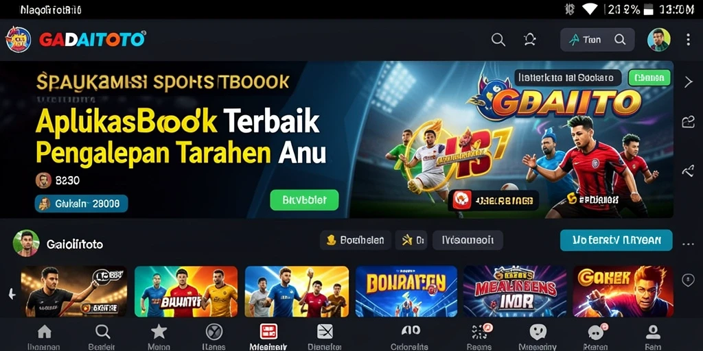 Tampilan antarmuka GADAITOTO yang menarik saat melakukan taruhan olahraga.