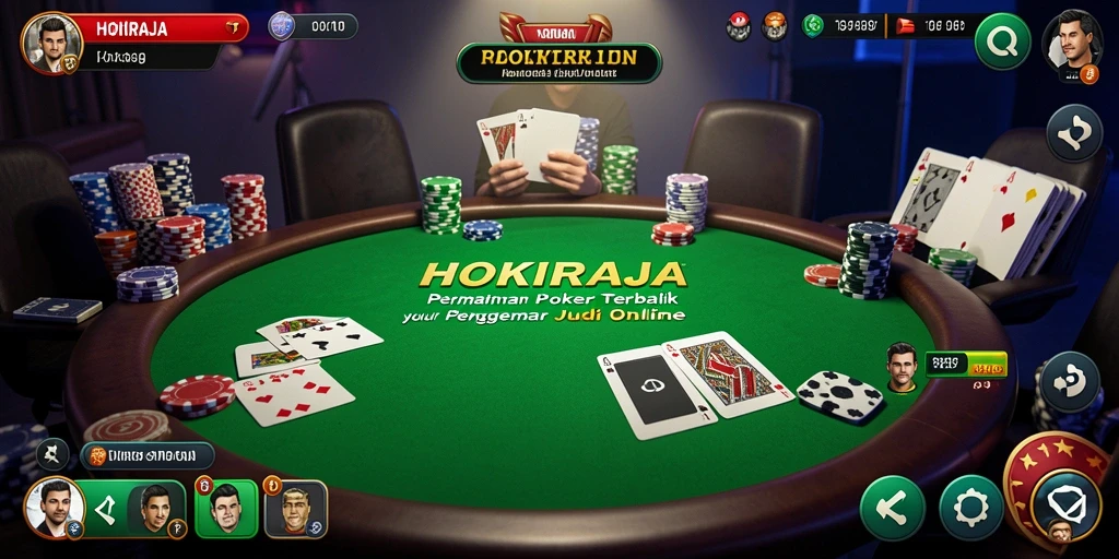 Screenshot gameplay HOKIRAJA menampilkan aksi seru permainan Poker.