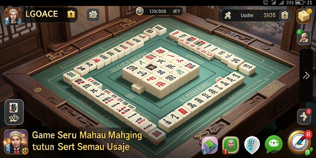 Screenshot gameplay utama LGOACE yang menampilkan permainan Mahjong yang seru.
