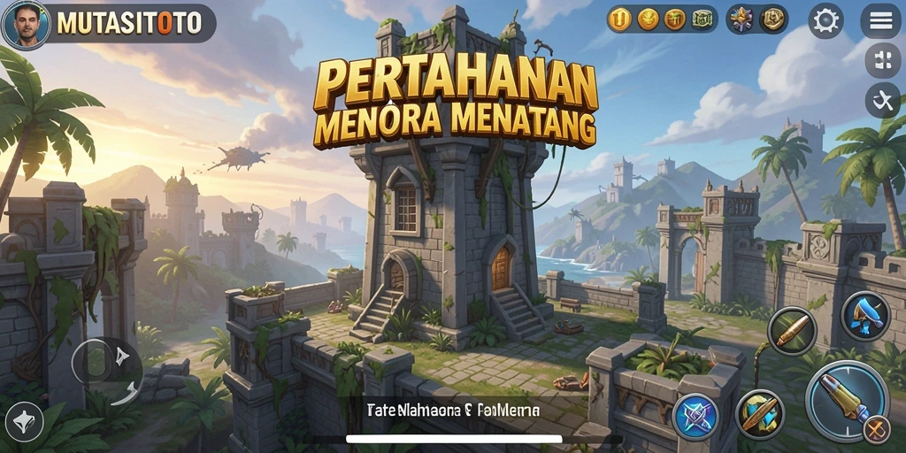 Visual menawan dari gameplay Tower Defense MUTASITOTO yang mendebarkan.