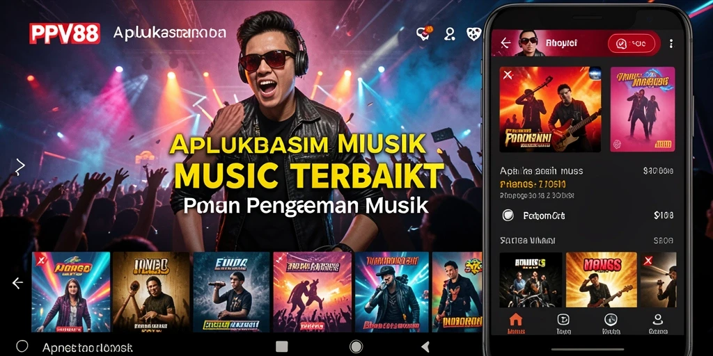 Tampilan antarmuka utama PPV88 dengan berbagai pilihan lagu.