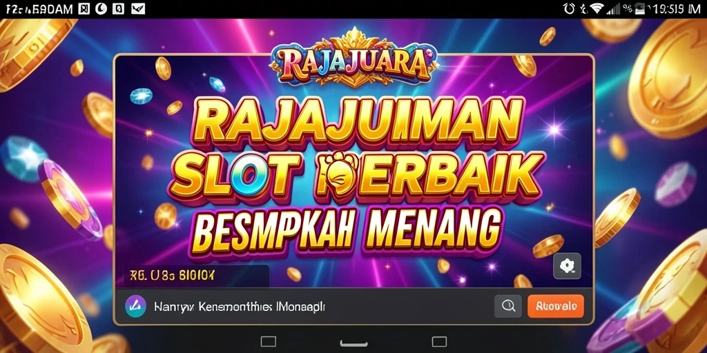 Tampilan gameplay menarik dari RAJAJUARA dengan slot yang berputar penuh warna.