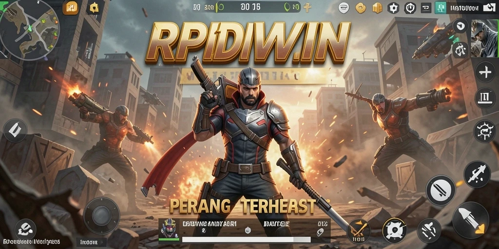 Tampilan gameplay RPIDWIN yang mendebarkan dan penuh aksi Battle Royale.