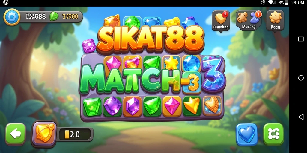 Tampilan gameplay seru dengan item berwarna-warni dalam SIKAT88.