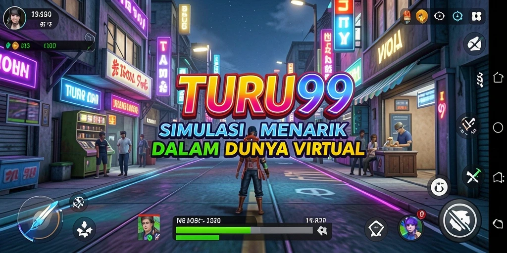 Screenshot TURU99 menunjukkan gameplay simulasi yang menarik dan interaktif.